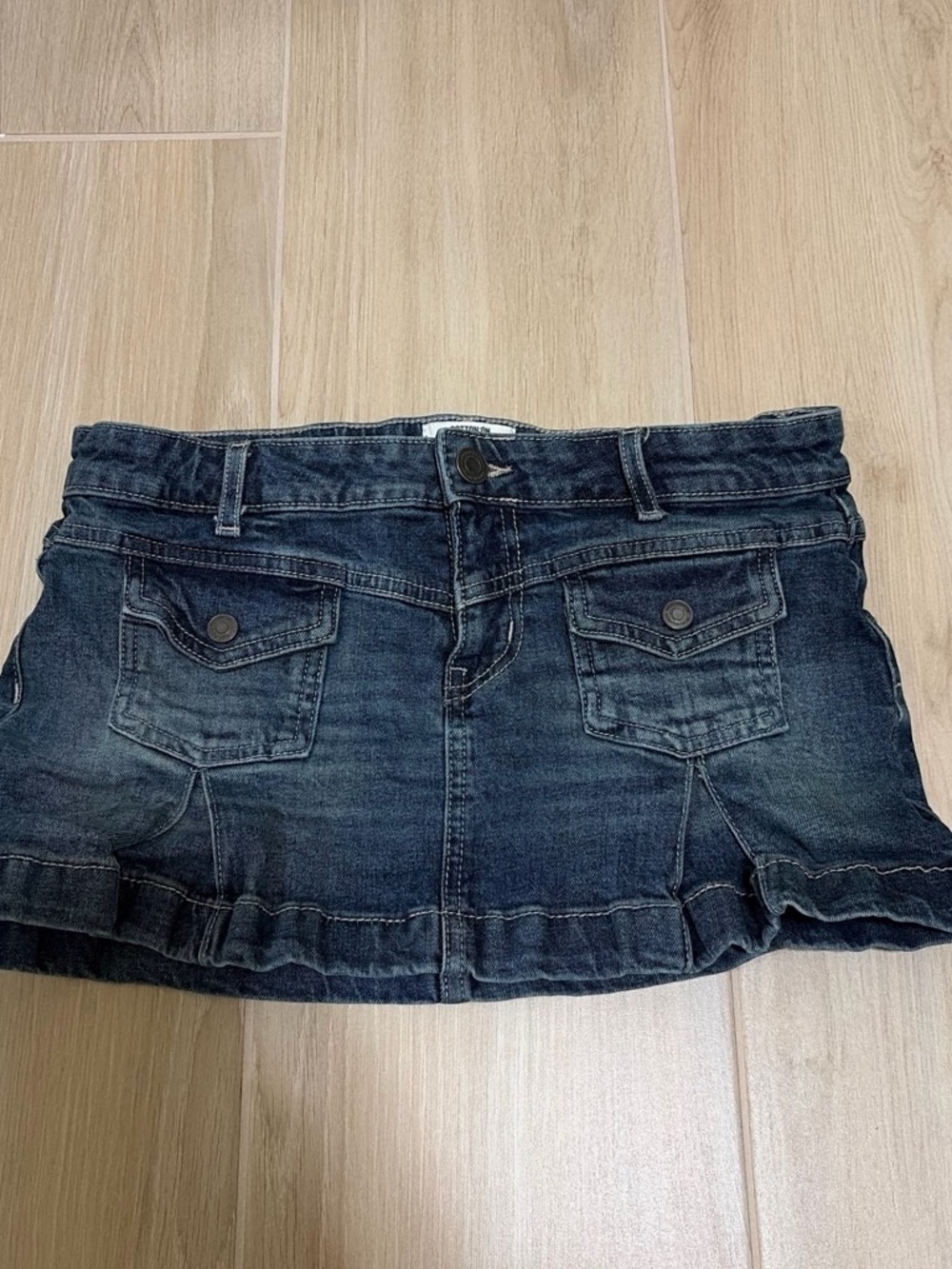Dark Blue Denim Mini Skirt - Classic Casual Style